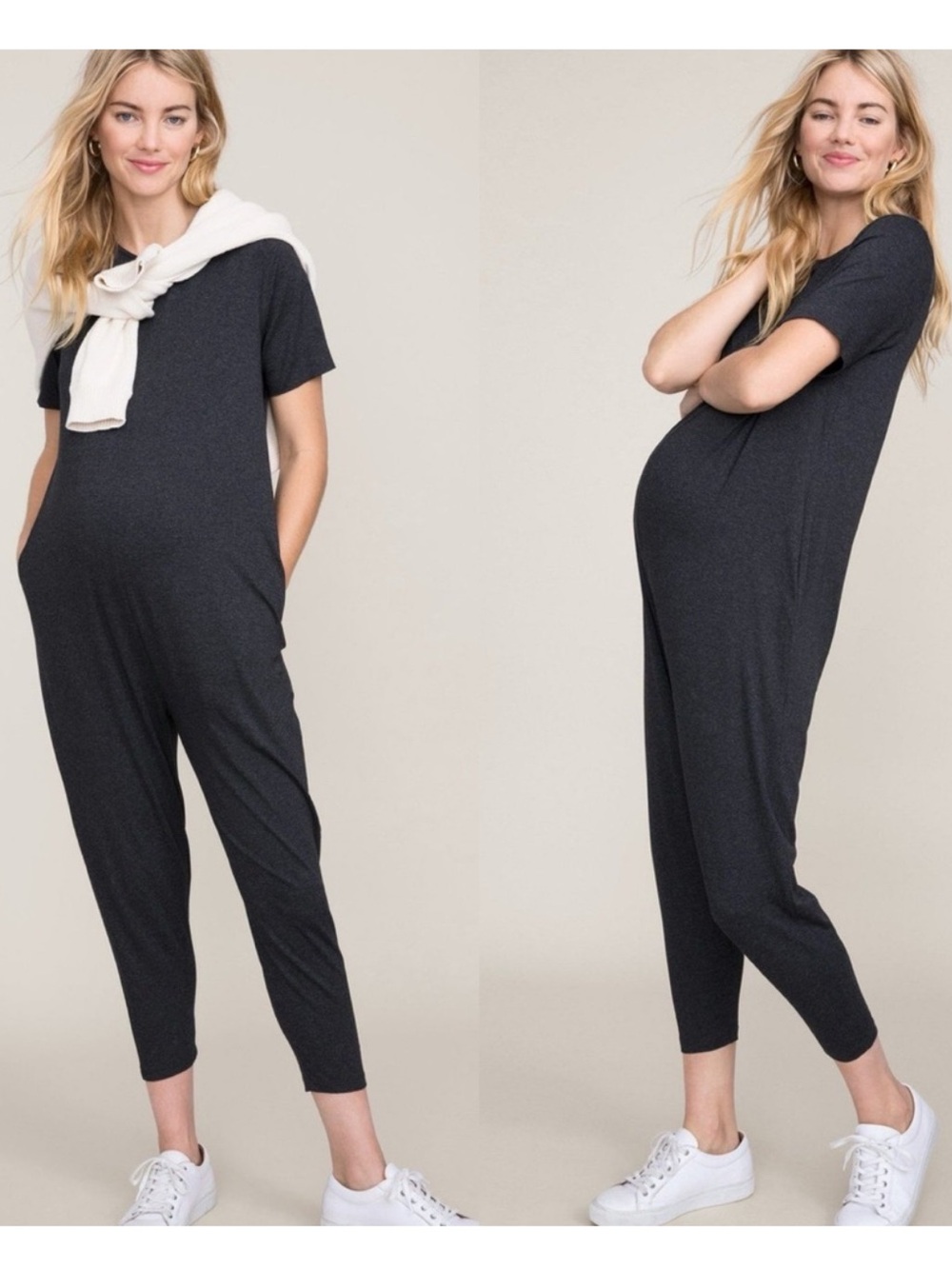 HATCH Collection Walkabout Jumper Jumpsuit Charcoal XS 0 Maternity